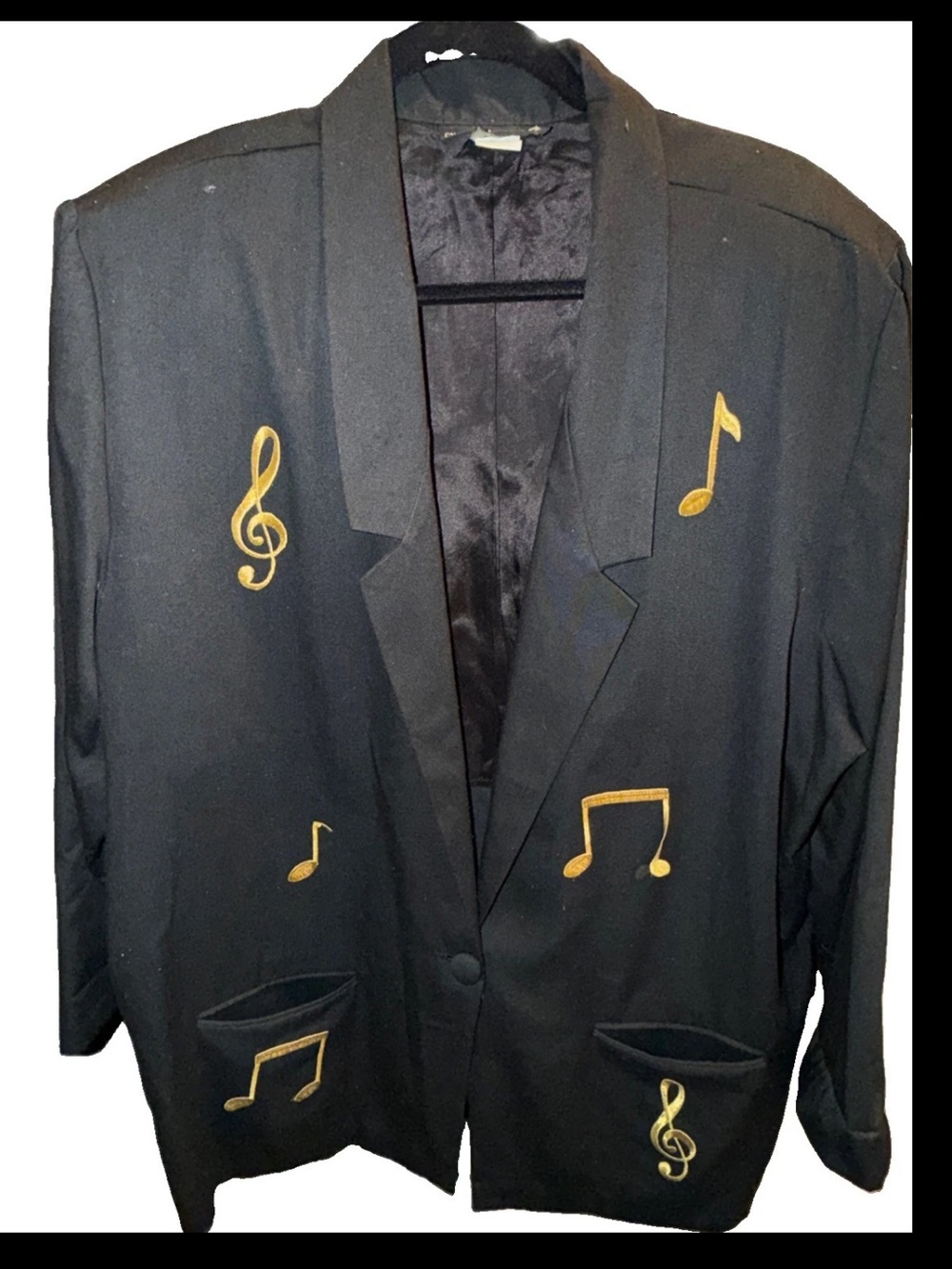 Barrie Stephens MUSIC NOTES Black Blazer Womens Musician Singer Big Band Jazz 3X